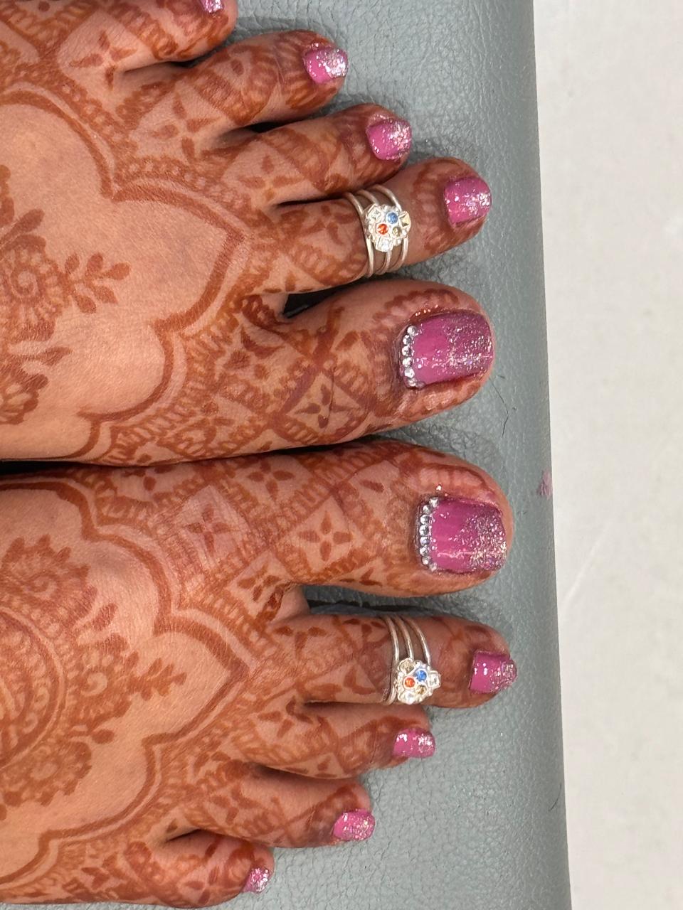 Bridal Nail Art Pink Sparkle